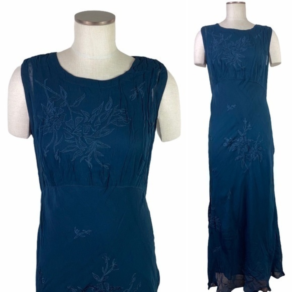 Vintage All That Jazz Maxi Black Embroidered Dress